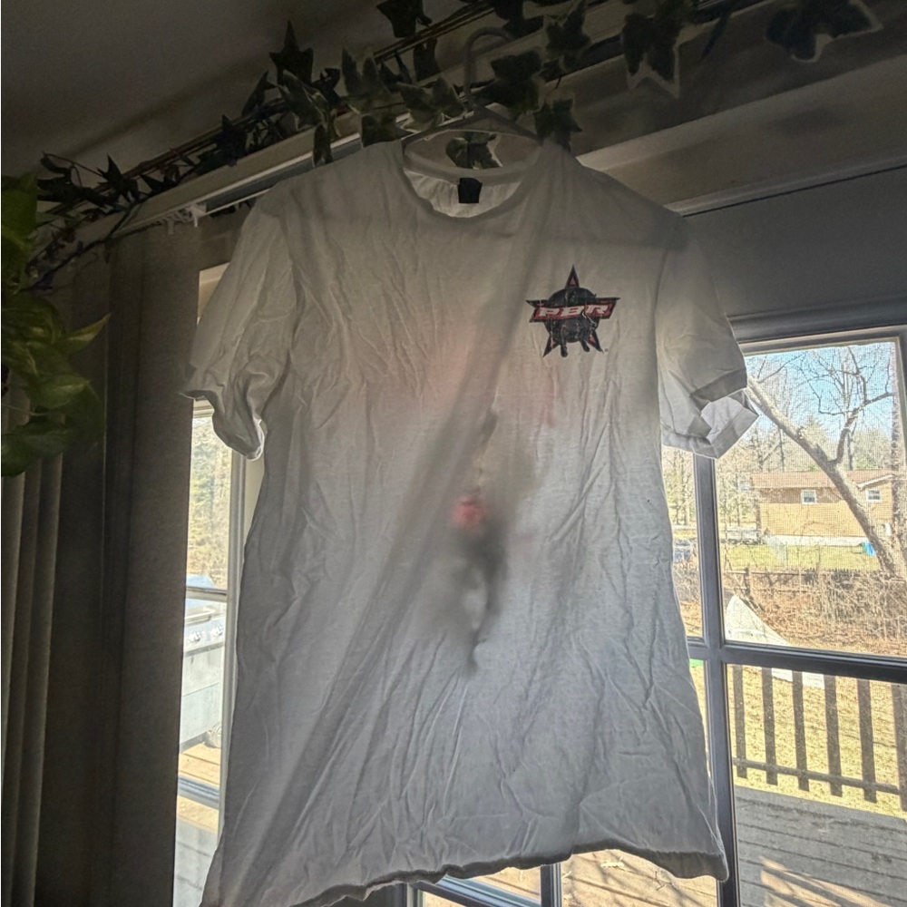 Gildan White Short-Sleeve Tee with Small Star Graphic
